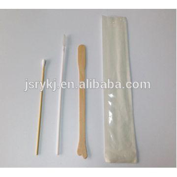 Kit estéril de prueba de papanicolaou para prueba ginecológica palillo de algodón cepillo cervical raspador cervical de madera